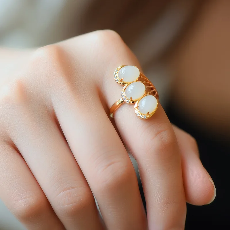 Classic Phoenix Tail Ring Design Beautiful Unique Fashion Personality s925 Silver Inlaid Hetian White Jade Noble Luxury JZ040
Classic Phoenix Tail Ring Design Beautiful Unique Fashion Personality s925 Silver Inlaid Hetian White Jade Noble Luxury JZ040