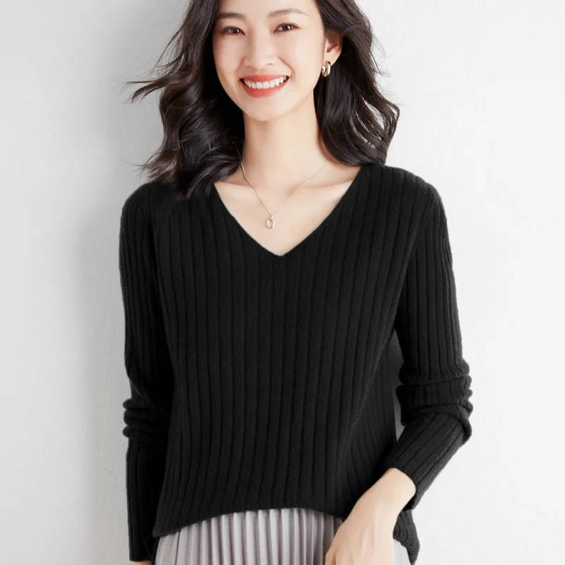 2021 NEW FASHION WOMEN Women's T-Shirt V-Neck Solid Color Knit Sweater Slim Fit Long Sleeve Top 2022
2021 NEW FASHION WOMEN Women's T-Shirt V-Neck Solid Color Knit Sweater Slim Fit Long Sleeve Top 2022