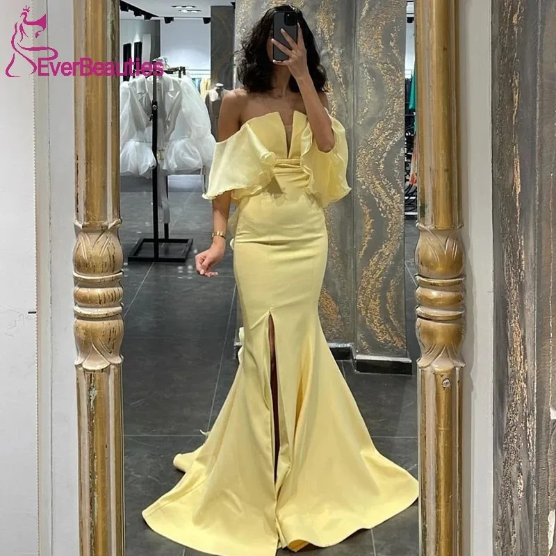 Sexy Prom Evening Dresses Off Shoulder Side Slit Floor Length Party Dress Short Sleeve Mermaid Cocktail Gown Plus Size
Sexy Prom Evening Dresses Off Shoulder Side Slit Floor Length Party Dress Short Sleeve Mermaid Cocktail Gown Plus Size