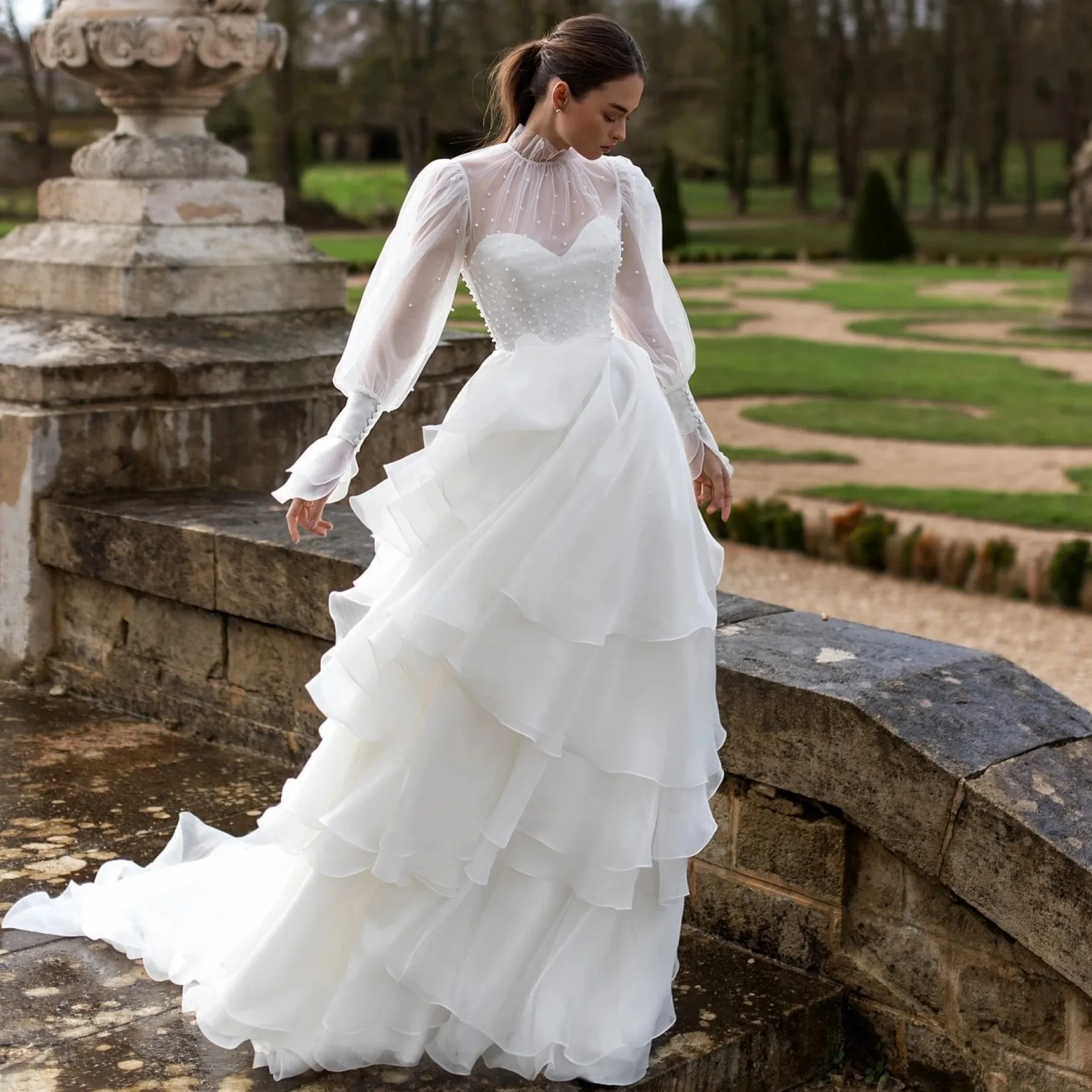 Organza Satin Wedding Dress Long Sleeve Back Zipper Detachable Bow A-Line Bridal Gowns Brides Maxi Tiered Dress Customized TT580
Organza Satin Wedding Dress Long Sleeve Back Zipper Detachable Bow A-Line Bridal Gowns Brides Maxi Tiered Dress Customized TT580