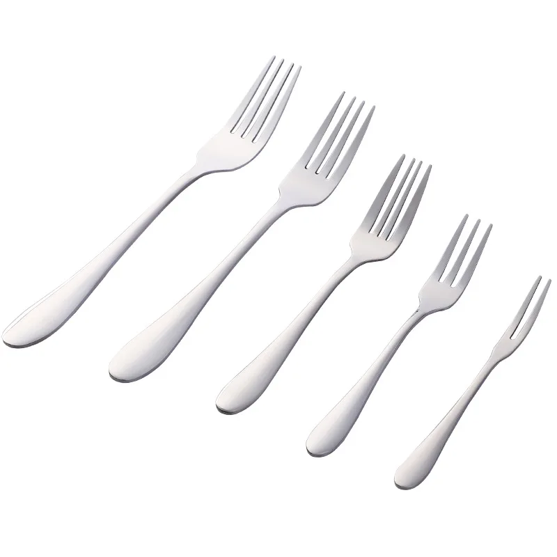 

5-Piece Dinner Forks Set, Food-Grade Stainless Steel Cutlery Forks, Mirror Polished, Dishwasher Safe 5 Sizes -8 Inch,-7.3Inch