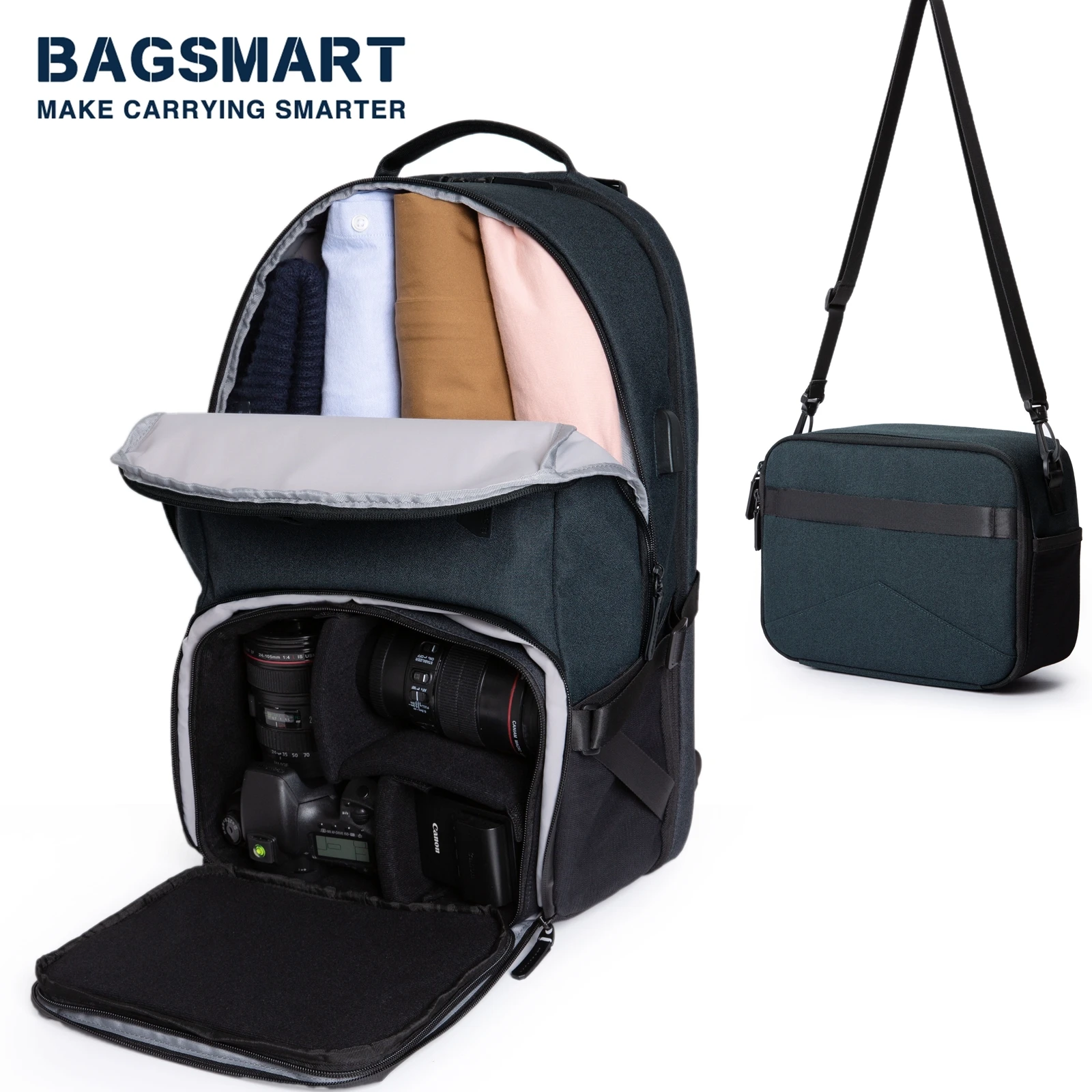 BAGSMART Brand High Quality Outdoor Large Capacity Camera Backpack Business Travel Laptop Backpacks with Independent storage bag
BAGSMART Brand High Quality Outdoor Large Capacity Camera Backpack Business Travel Laptop Backpacks with Independent storage bag