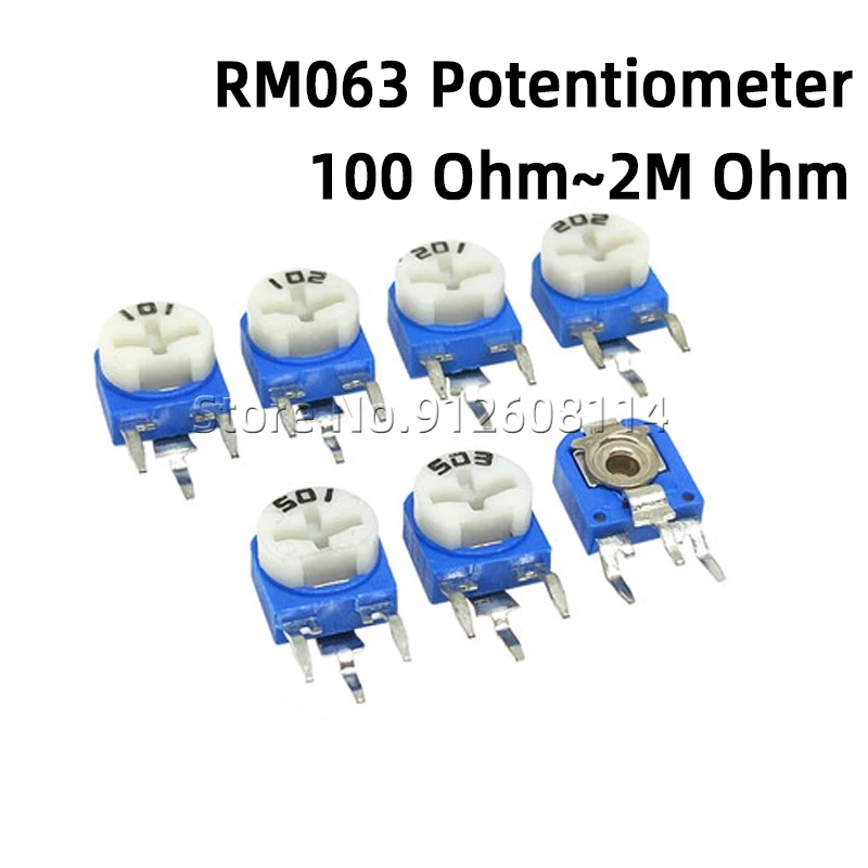20Pcs RM063 RM-063 100 200 500 1k 2k 5k 10k 20k 30K 50k 100k 200k 500k 1M 2M Ohm Trimpot Trimmer Potentiometer Variable Resistor
20Pcs RM063 RM-063 100 200 500 1k 2k 5k 10k 20k 30K 50k 100k 200k 500k 1M 2M Ohm Trimpot Trimmer Potentiometer Variable Resistor