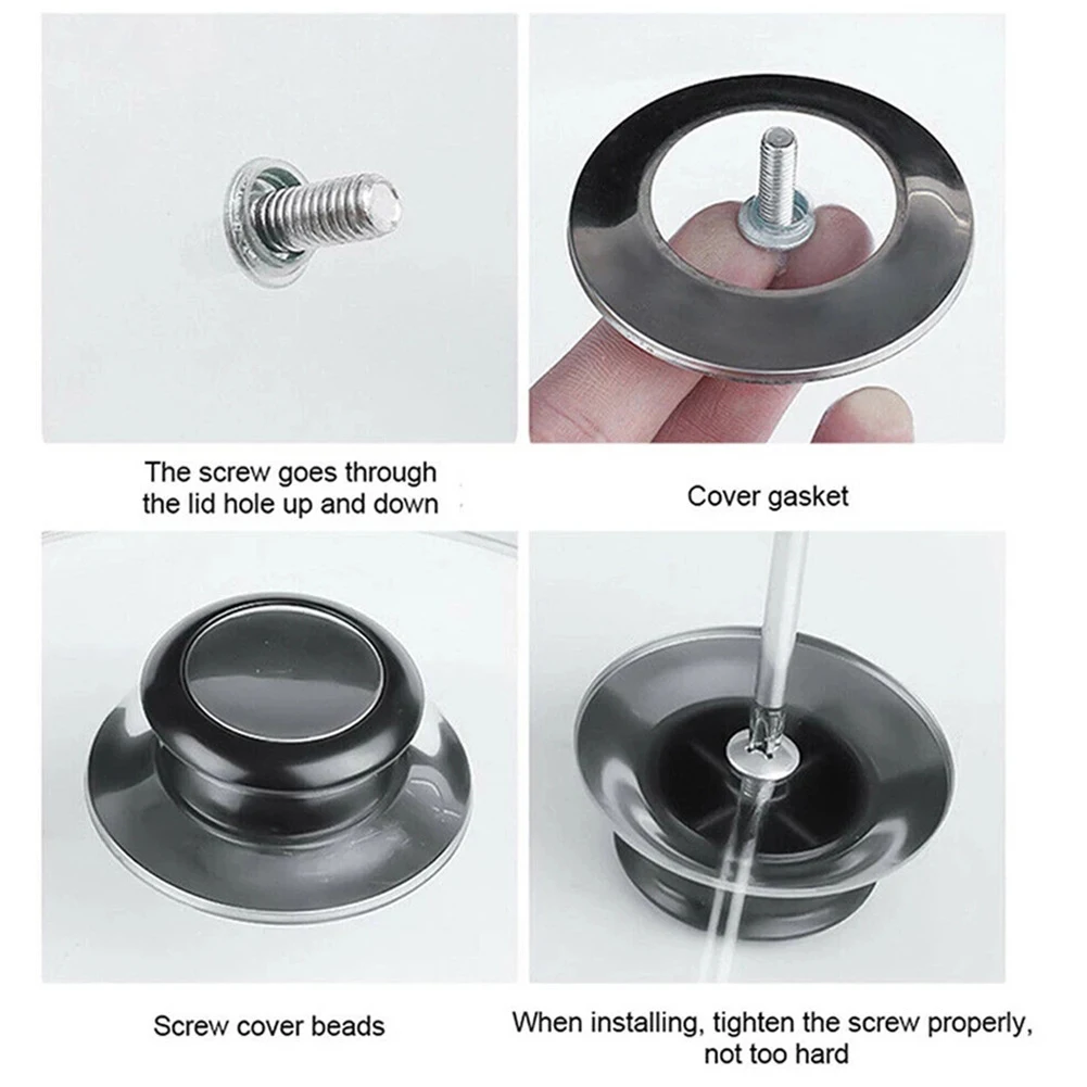 4 Pcs Pot Pan Lid Knobs Cap W/Screws Universal Replacement Grip Knob Handle 5mm-12mm Hole For Kitchen Cookware Accessories
4 Pcs Pot Pan Lid Knobs Cap W/Screws Universal Replacement Grip Knob Handle 5mm-12mm Hole For Kitchen Cookware Accessories