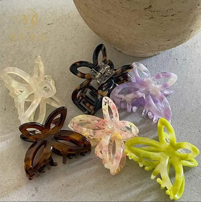 Sweet Colorful Acetate Butterfly Hair Claw Women Girls Summer Acetate Non-Slip Small Butterfly Hair Ponytail Clip For Thin Hair
Sweet Colorful Acetate Butterfly Hair Claw Women Girls Summer Acetate Non-Slip Small Butterfly Hair Ponytail Clip For Thin Hair