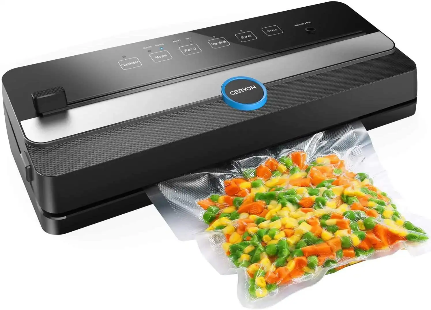 Food Vacuum Sealer for Food Store Built-in Cutter with Starter Kit Dry & Moist Food Mode
Food Vacuum Sealer for Food Store Built-in Cutter with Starter Kit Dry & Moist Food Mode