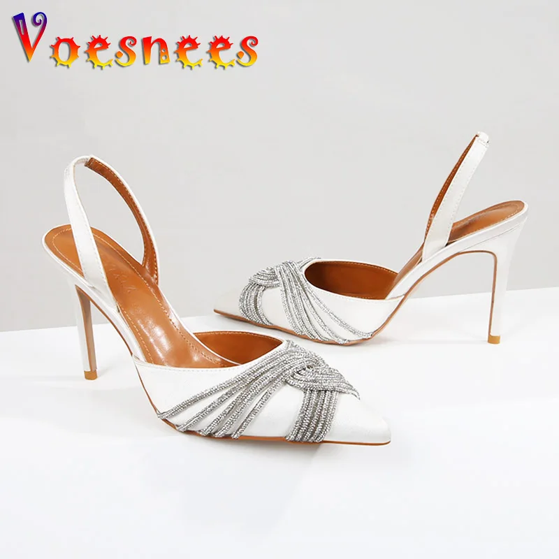 2023 New Summer Sandals Shiny Rhinestone Women's Pumps White Silk Wedding Dress Thin High Heels 9.5CM Pointed Toe Party Shoes
2023 New Summer Sandals Shiny Rhinestone Women's Pumps White Silk Wedding Dress Thin High Heels 9.5CM Pointed Toe Party Shoes