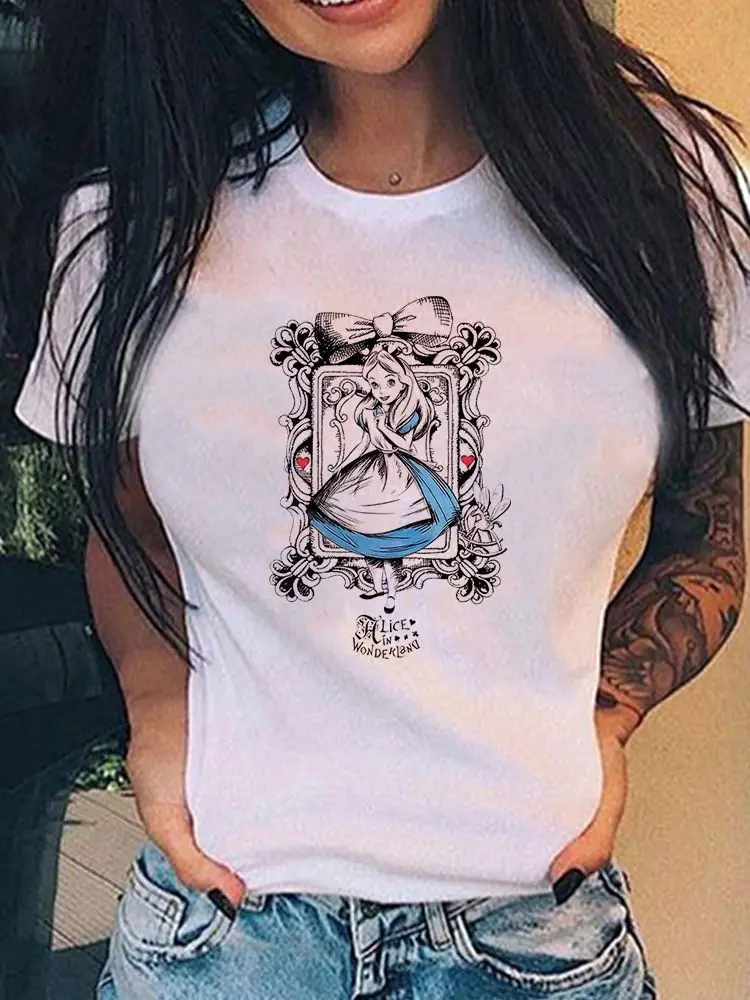 Women Disney T-Shirt New Products Alice In Wonderland Cartoon Leisure Aesthetic Tshirt Disney Brand T Shirt Cotton Vogue Leisure
Women Disney T-Shirt New Products Alice In Wonderland Cartoon Leisure Aesthetic Tshirt Disney Brand T Shirt Cotton Vogue Leisure