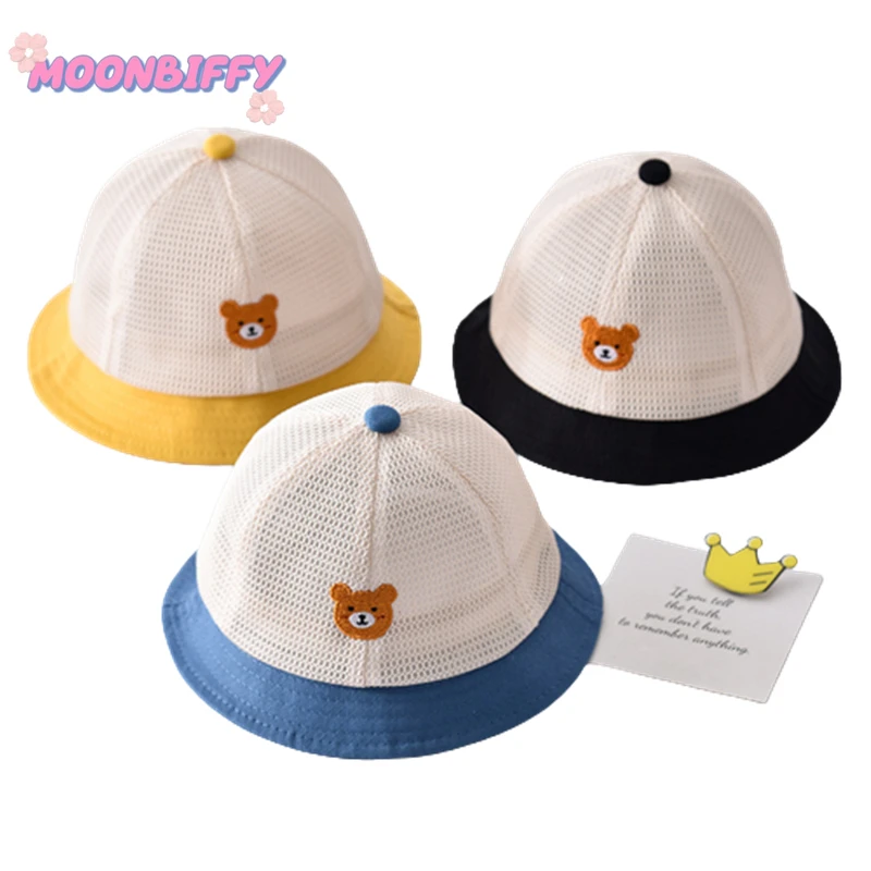 High Quality Kids Hat Cute Cartoon Bear Embroidery Cap Summer Mesh Breathable Sun Hat Infant Toddler Beach Sunshade Cap Boys
High Quality Kids Hat Cute Cartoon Bear Embroidery Cap Summer Mesh Breathable Sun Hat Infant Toddler Beach Sunshade Cap Boys