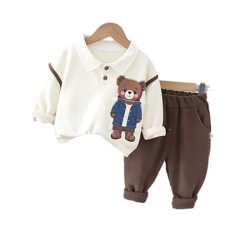 Детский плюшевый комплект из свитшота, осенне-зимнее пальто с медведем и брюки, комплект из двух предметов, детская одежда для мальчиков, милые детские наряды для младенцев
Детский плюшевый комплект из свитшота, осенне-зимнее пальто с медведем и брюки, комплект из двух предметов, детская одежда для мальчиков, милые детские наряды для младенцев