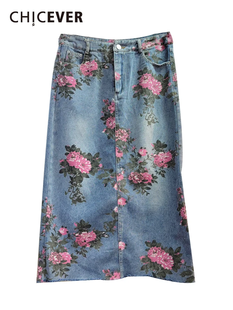 CHICEVER Print Denim Skirts For Women High Waist Patchwork Pockets Colorblock Bodycon Slimming Casual Midi Skirt Female Summer
CHICEVER Print Denim Skirts For Women High Waist Patchwork Pockets Colorblock Bodycon Slimming Casual Midi Skirt Female Summer
