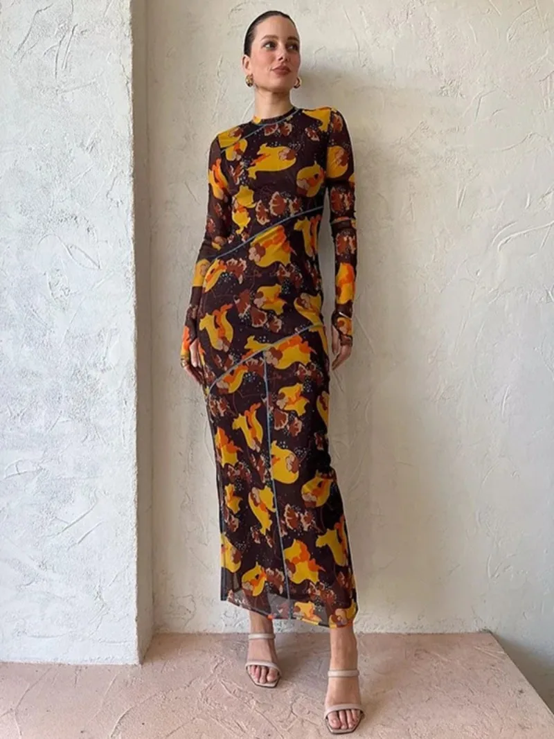 2023 Autumn New Fashion Bodycon Print Long Dresses for Women Sexy Female High Waist See-through Slim Mesh Party Evening Dress
2023 Autumn New Fashion Bodycon Print Long Dresses for Women Sexy Female High Waist See-through Slim Mesh Party Evening Dress