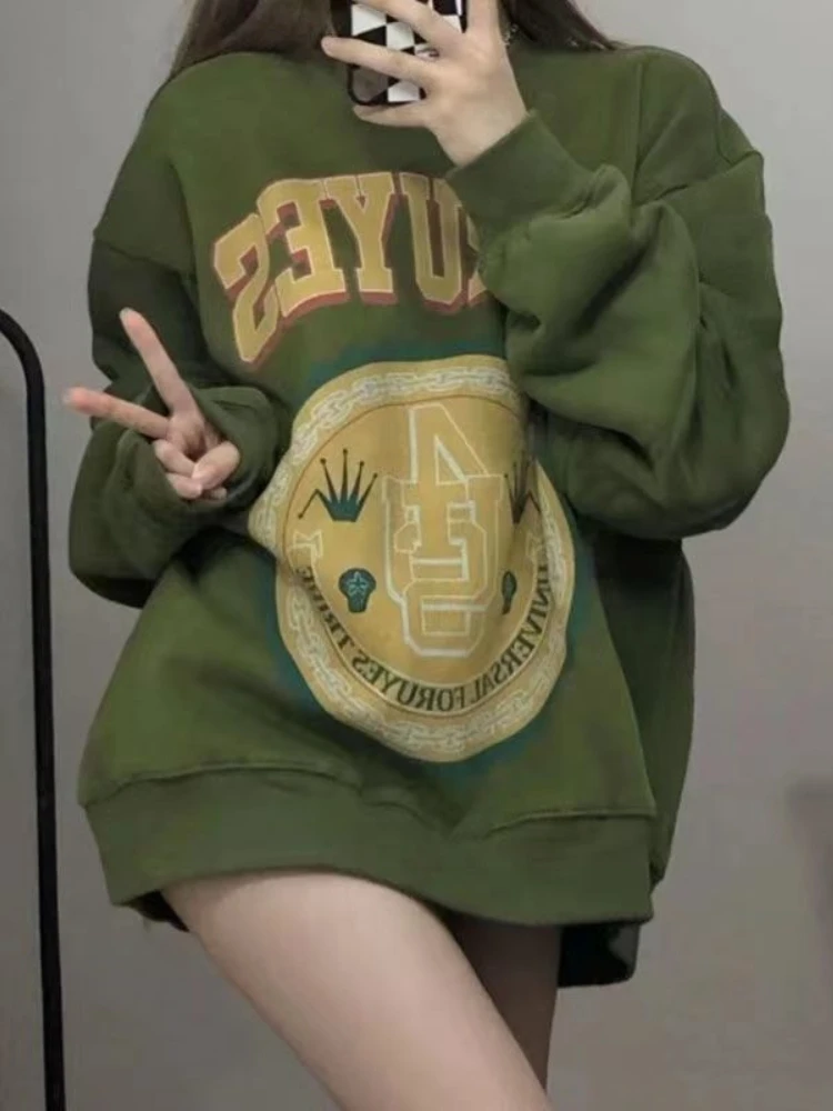 Deeptown Korean Style Letter Print Oversize Hoodie Women Harajuku Grunge Casual Crewneck Sweatshirt Female Long Sleeve Pullover
Deeptown Korean Style Letter Print Oversize Hoodie Women Harajuku Grunge Casual Crewneck Sweatshirt Female Long Sleeve Pullover