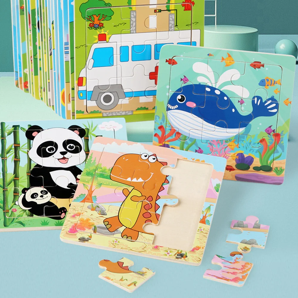Kids Wooden Puzzle Toy Animal Traffic Jigsaw Wood Puzzle Tangram Game Early Educational Toys for Boys Girls Gifts 11CM X11CM
Kids Wooden Puzzle Toy Animal Traffic Jigsaw Wood Puzzle Tangram Game Early Educational Toys for Boys Girls Gifts 11CM X11CM