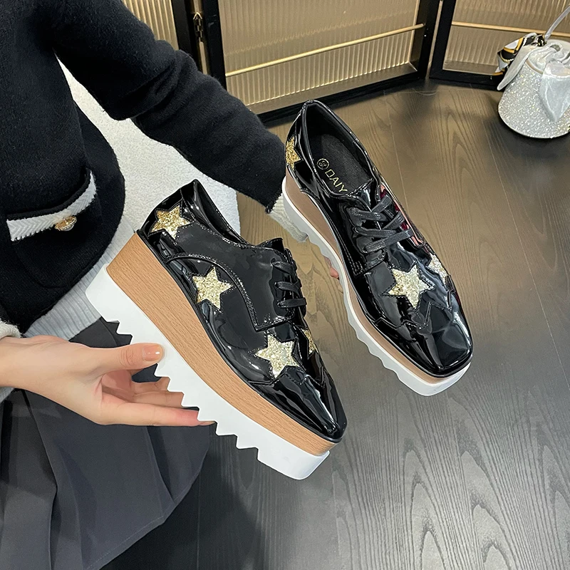 Wedges Pumps Spring Shoes Women British Style Thick-soled College Casual Loafers Genuine Leather Fashion Shoes Girls WHSLE MTO
Wedges Pumps Spring Shoes Women British Style Thick-soled College Casual Loafers Genuine Leather Fashion Shoes Girls WHSLE MTO