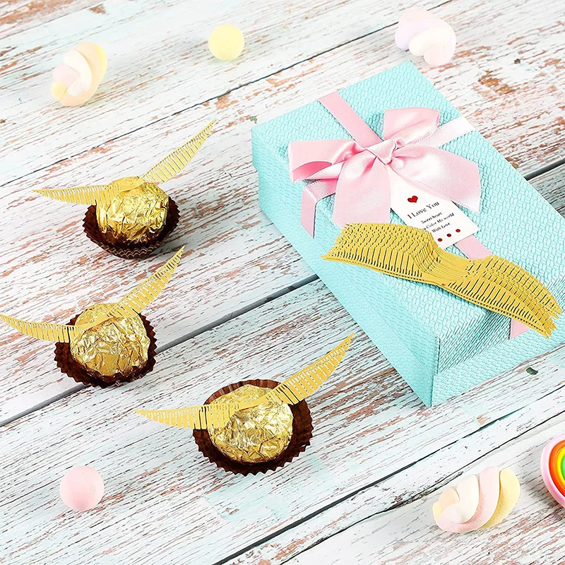 50Pc Paper Wings Chocolate Decoration Birthday Wizard Decoration Hollowed Wings Cupcake Toppers Wafer Gold Wings Cake Decor Hot
50Pc Paper Wings Chocolate Decoration Birthday Wizard Decoration Hollowed Wings Cupcake Toppers Wafer Gold Wings Cake Decor Hot