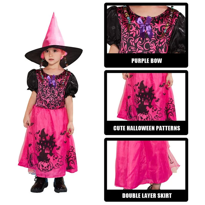 Недорогой костюм маленькой ведьмы для девочек забавная колдунья