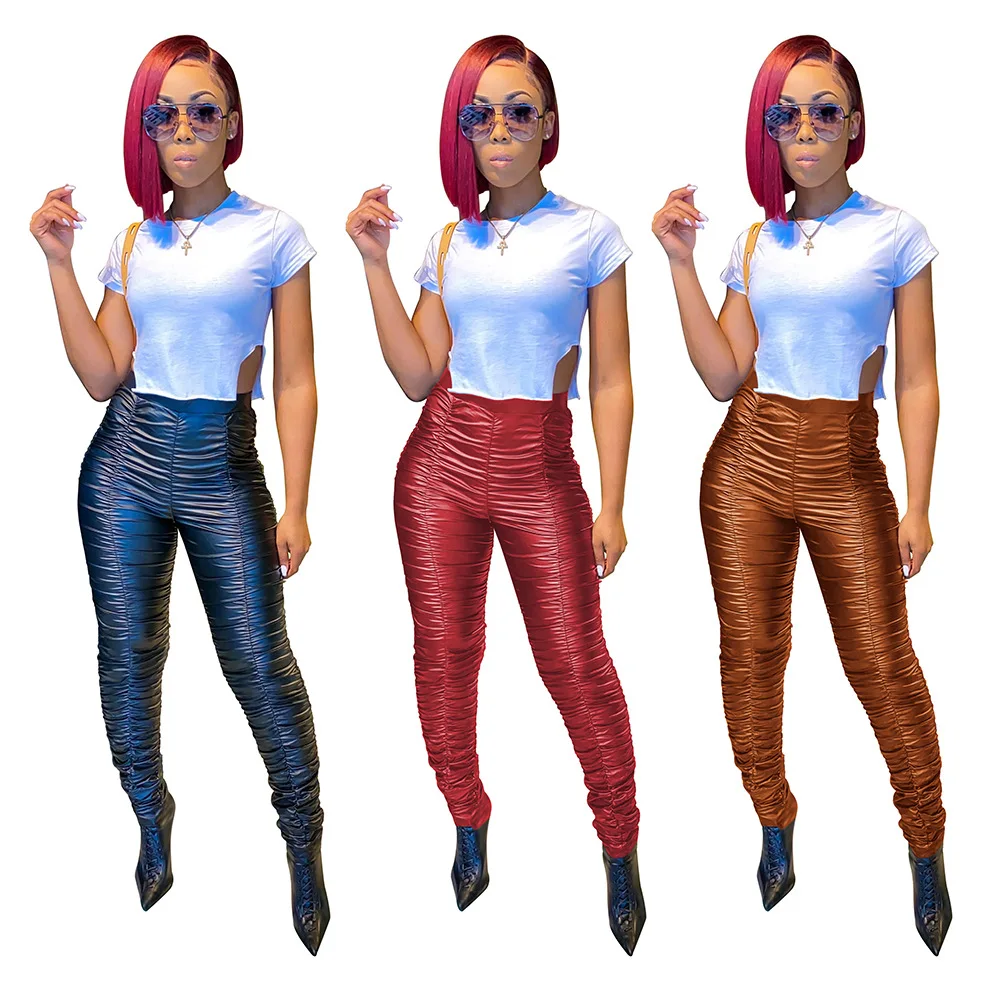 Brown PU Leather Pants Women Spring Fashion High Waist Black Pleated Skinny Pants Ladies Casual Stretch Slim Fit Pencil Trousers
Brown PU Leather Pants Women Spring Fashion High Waist Black Pleated Skinny Pants Ladies Casual Stretch Slim Fit Pencil Trousers
