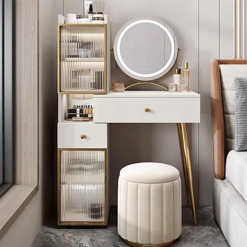

Роскошный скандинавский туалетный столик с выдвижным ящиком, современный туалетный столик для макияжа, зеркало для хранения, подставки для макияжа, мебель для дома