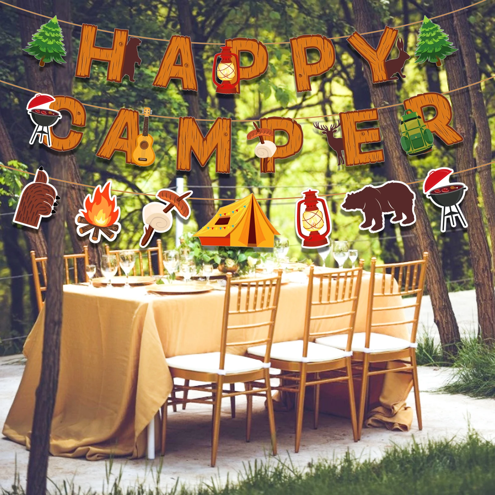 Christmas Outdoor Camping Barbecue Birthday Party Paper HAPPY CAMPER Party Letter Hanging Banners Flags Baby Shower Party Banner
Christmas Outdoor Camping Barbecue Birthday Party Paper HAPPY CAMPER Party Letter Hanging Banners Flags Baby Shower Party Banner