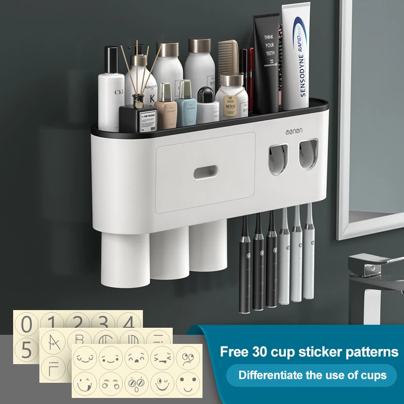 Bathroom Magnetic Adsorption Inverted Toothbrush Holder Wall -Automatic Toothpaste Squeezer Storage Rack Bathroom Accessories
Bathroom Magnetic Adsorption Inverted Toothbrush Holder Wall -Automatic Toothpaste Squeezer Storage Rack Bathroom Accessories