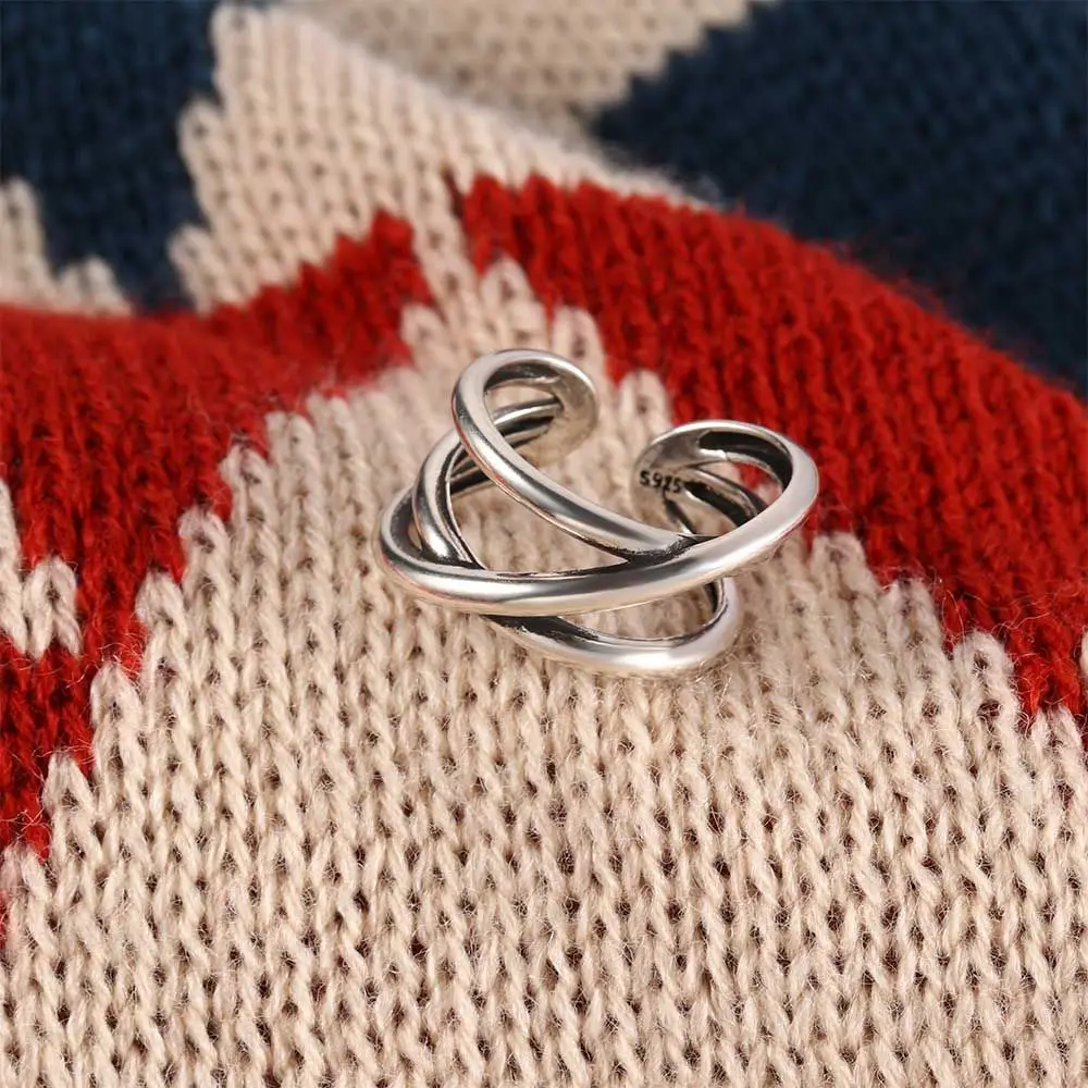 Cool Geometric Multilayer 925 Sterling Silver Party Accessories Fashion Jewelry Finger Ring Adjustable Open Rings
Cool Geometric Multilayer 925 Sterling Silver Party Accessories Fashion Jewelry Finger Ring Adjustable Open Rings