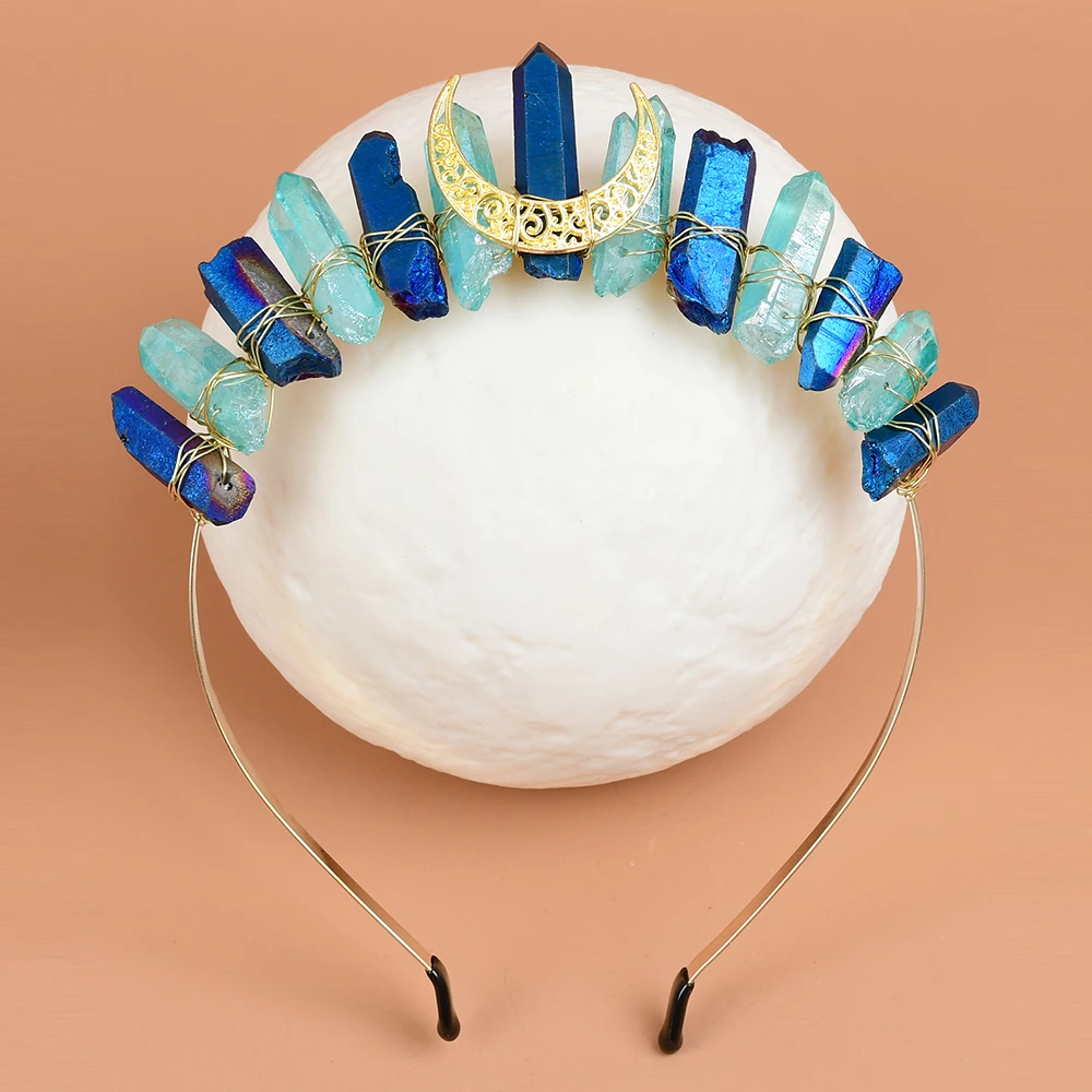Moon Crown Hair Clip Point Pendants Hair Hoop Quartz Tiara Raw Crystal Headband Mermaid Wedding Headwear Bridal Hair Accessories
Moon Crown Hair Clip Point Pendants Hair Hoop Quartz Tiara Raw Crystal Headband Mermaid Wedding Headwear Bridal Hair Accessories