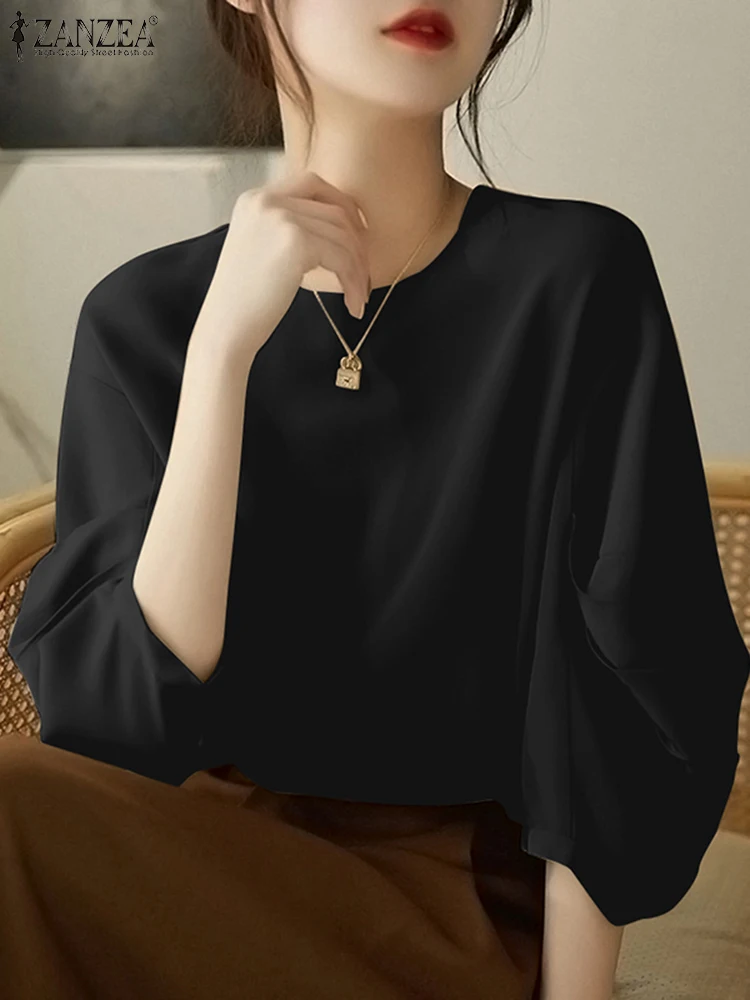 2023 ZANZEA Women Elegant Blouse Autumn Fashion Pleated Tops Stylish Solid Work Shirt Female O Neck 3/4 Sleeve Casual Blusas
2023 ZANZEA Women Elegant Blouse Autumn Fashion Pleated Tops Stylish Solid Work Shirt Female O Neck 3/4 Sleeve Casual Blusas