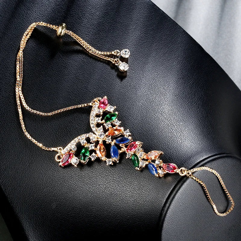 Fashion Rose Gold Plating Colorful Zircon Adjustable Women Bracelet Vintage Wedding Party Jewelry Crystal Daily Bracelets
Fashion Rose Gold Plating Colorful Zircon Adjustable Women Bracelet Vintage Wedding Party Jewelry Crystal Daily Bracelets
