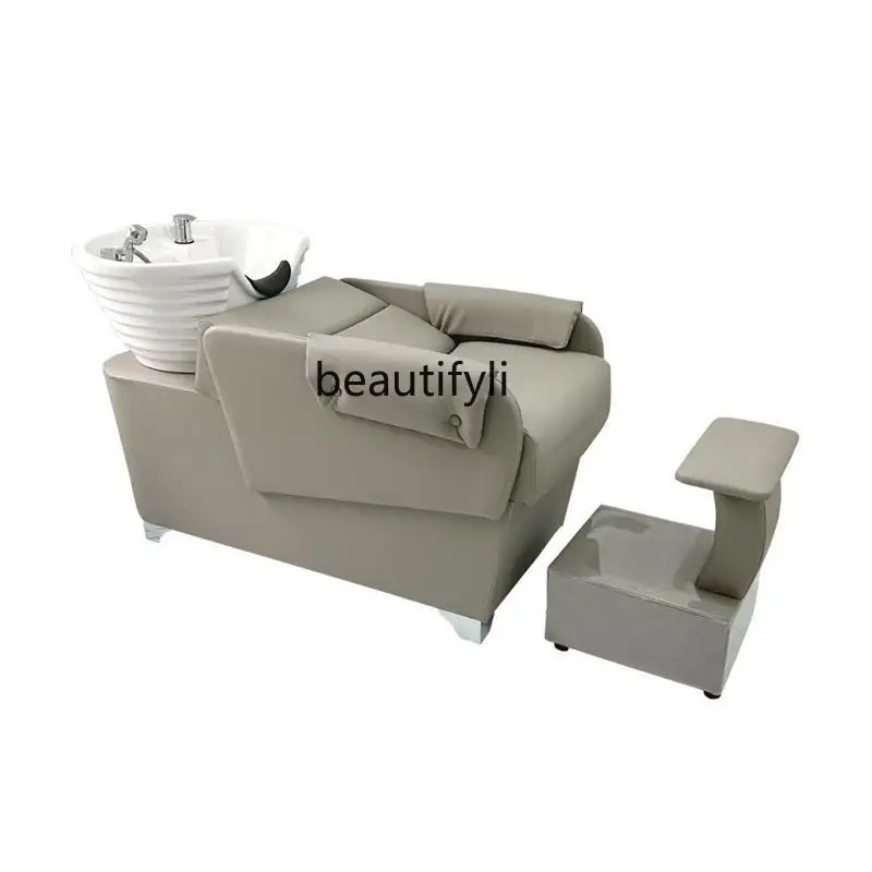Barber Shop Simple Shampoo Chair Salon Ceramic Deep Basin Flushing Bed for Hair Salon 
Barber Shop Simple Shampoo Chair Salon Ceramic Deep Basin Flushing Bed for Hair Salon