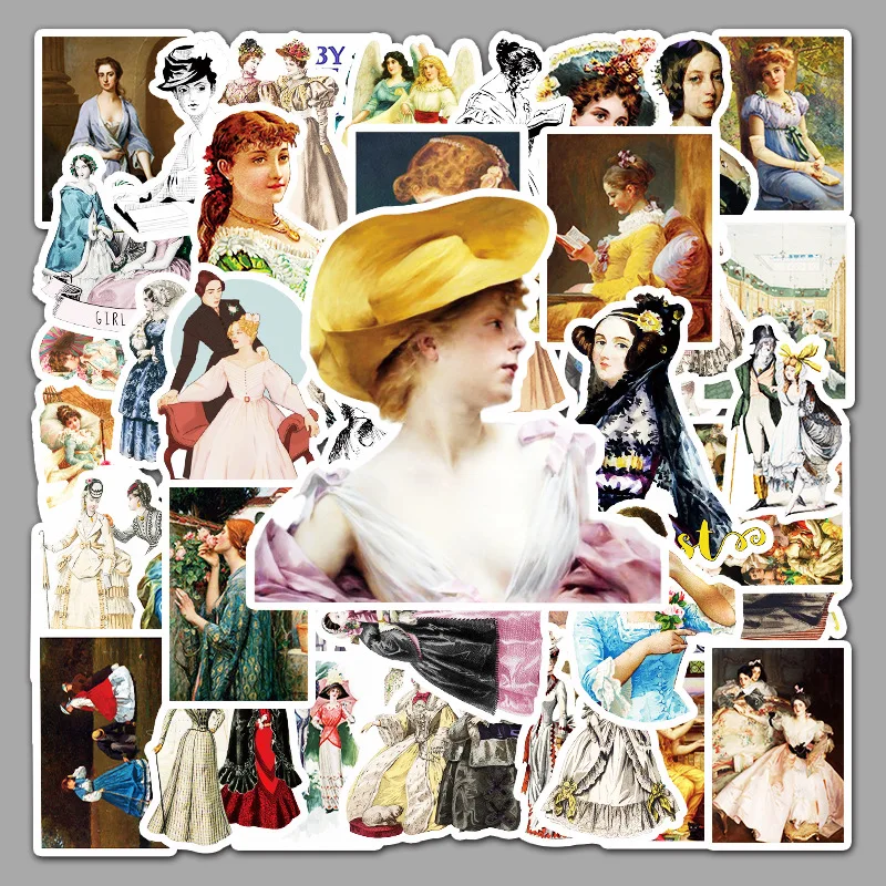 50Pcs Vintage European Ladies Stickers Personality Fashion Dress Design DIY Scrapbooking Label Diary Retro Character Sticker
50Pcs Vintage European Ladies Stickers Personality Fashion Dress Design DIY Scrapbooking Label Diary Retro Character Sticker