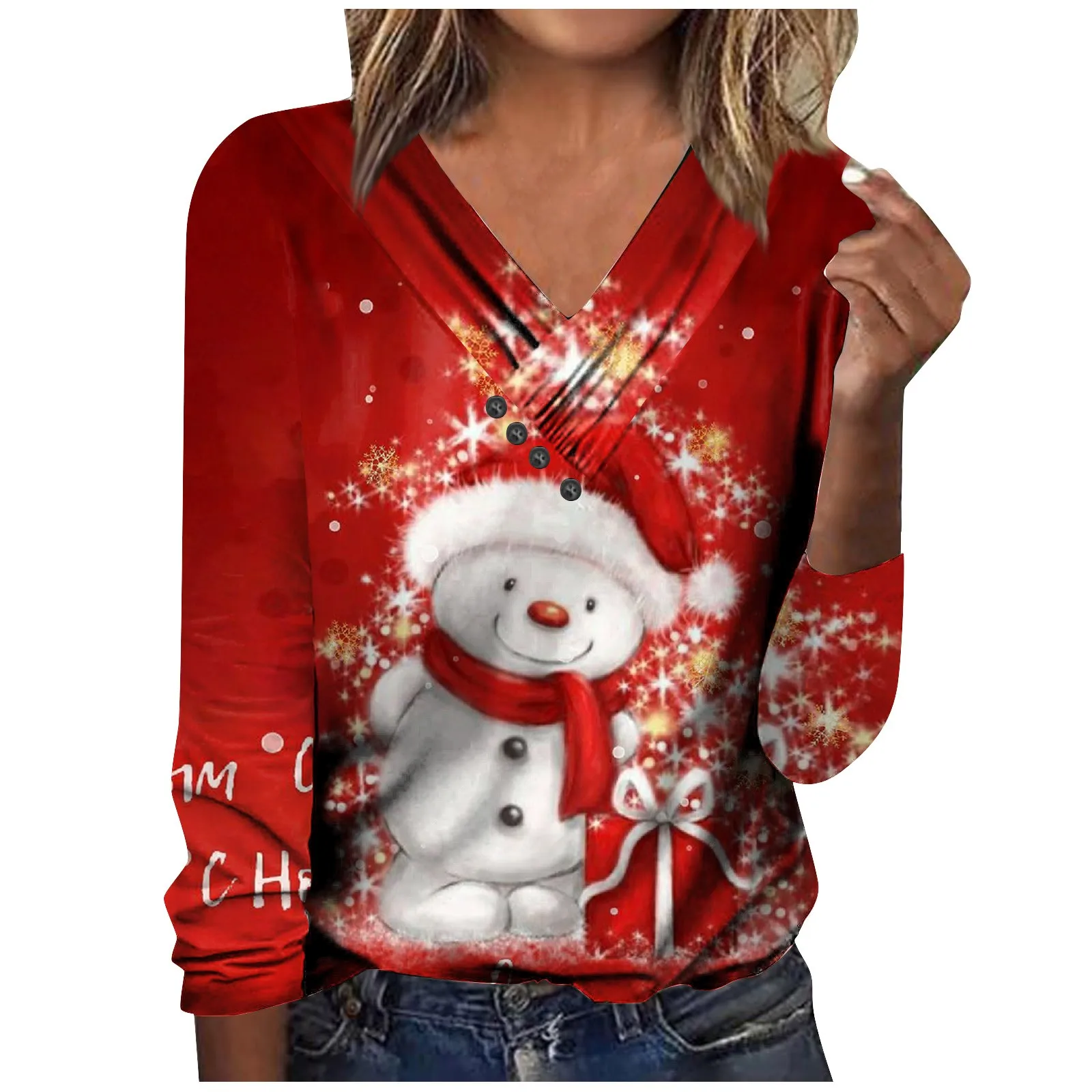 Женская блузка с длинным рукавом и V-образным вырезом
Женская блузка с длинным рукавом и V-образным вырезом