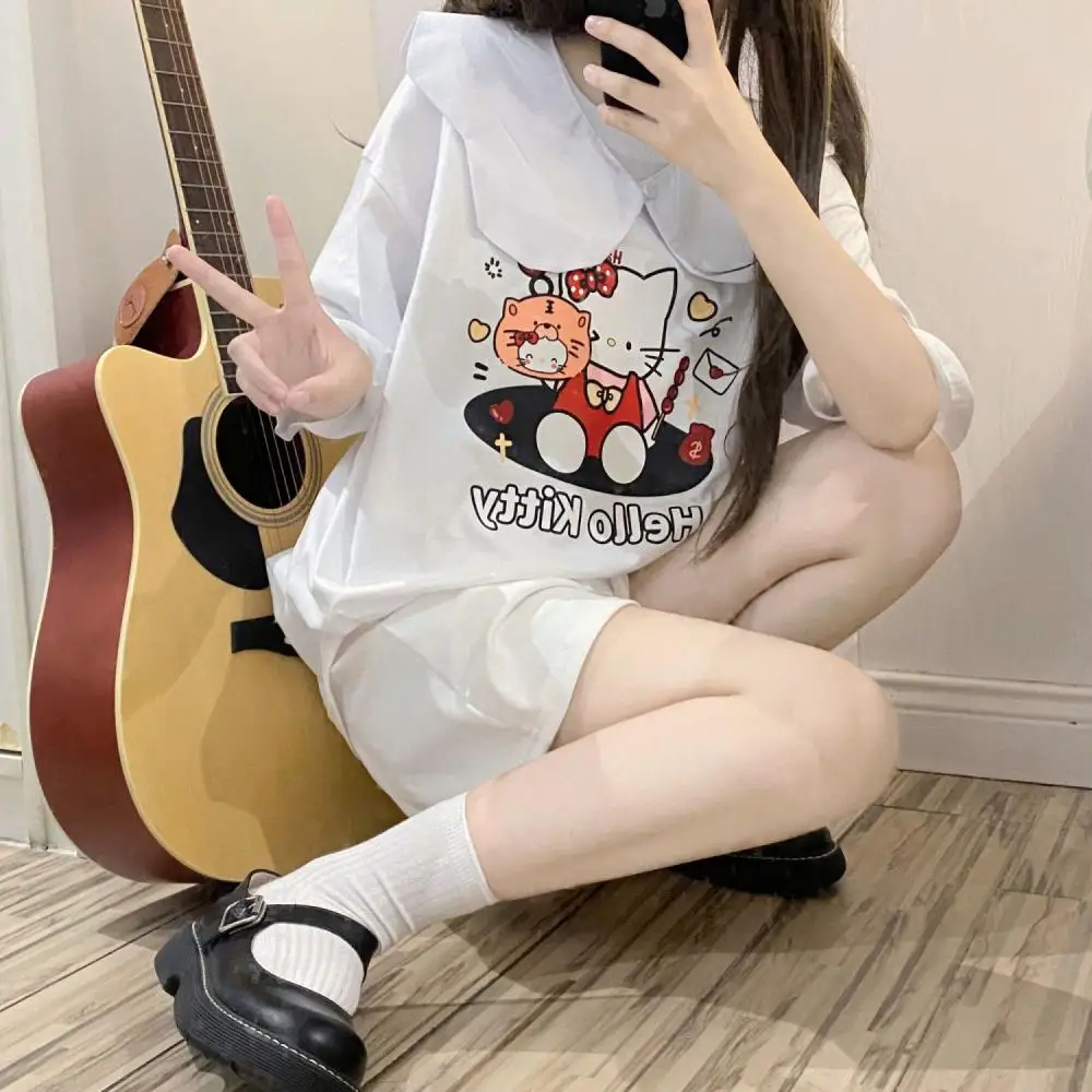 Kawaii Sanriod Anime Hobby Kitty Cartoon Cute Japanese Summer New Ladies Loose Short Sleeve Shorts Gift for Girlfriend
Kawaii Sanriod Anime Hobby Kitty Cartoon Cute Japanese Summer New Ladies Loose Short Sleeve Shorts Gift for Girlfriend