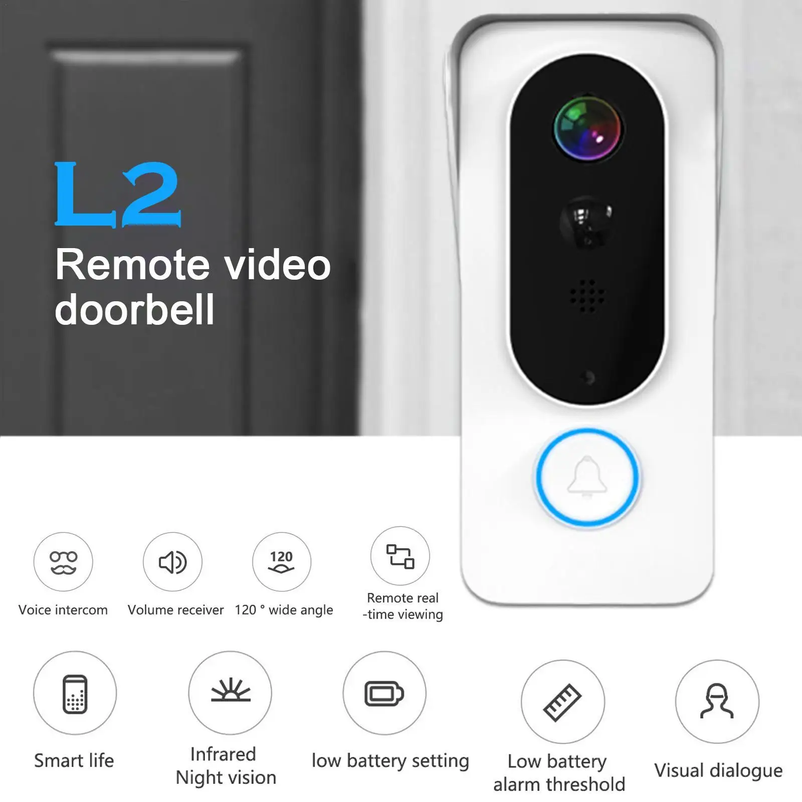 Smart WIFI Video Doorbell Smart Home Wireless PIR Security Camera SmartLife APP Works With Alexa Google Assistant
Smart WIFI Video Doorbell Smart Home Wireless PIR Security Camera SmartLife APP Works With Alexa Google Assistant