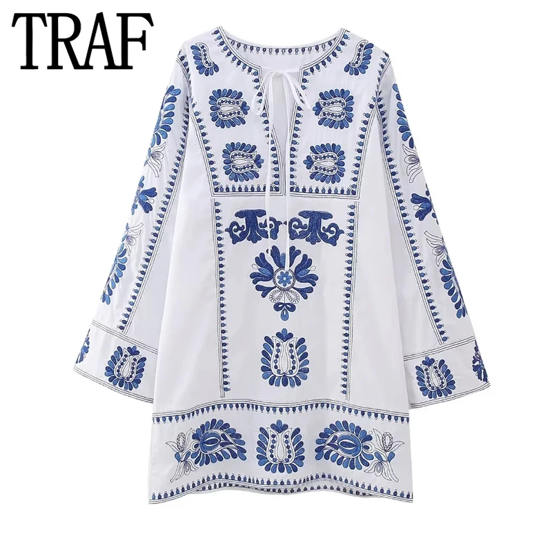 Короткие платья с вышивкой TRAF для женщин, винтажное белое платье в стиле бохо, женское свободное мини-платье, летние повседневные платья с длинным рукавом, 2023
Короткие платья с вышивкой TRAF для женщин, винтажное белое платье в стиле бохо, женское свободное мини-платье, летние повседневные платья с длинным рукавом, 2023