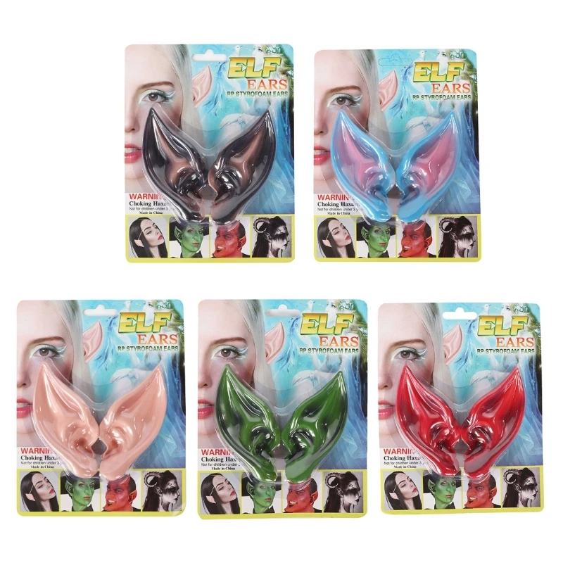 

Cosplays Party Elf Ears Dress Up Costume Fairy Ears Props Soft Pointed Ear Tip Halloween Elven Vampires Fairy Ears 2Pcs
