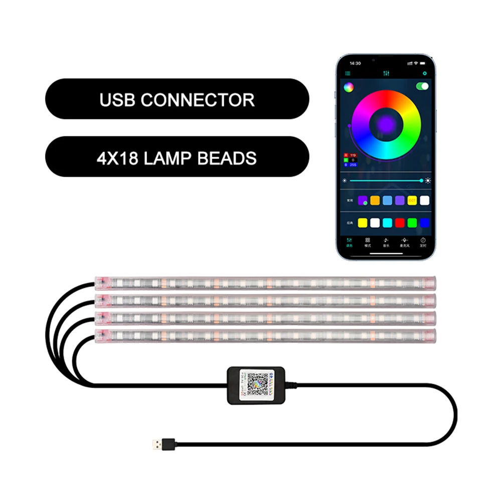 5V/12V Car Atmosphere Light RGB LED Light Strip 36/48/72LED Foot Light Auto Interior Decorative Lighting APP Control Music
5V/12V Car Atmosphere Light RGB LED Light Strip 36/48/72LED Foot Light Auto Interior Decorative Lighting APP Control Music