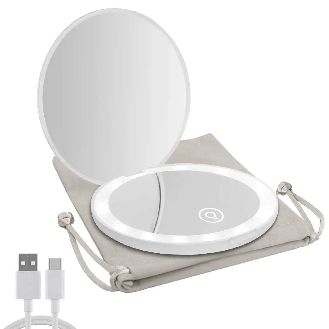 Compact Mirror with LED Light,1x/10x Magnifying Rechargeable Mirror,Dimmable Travel Mirror for Purse,Handbag,Pocket,Handheld 2-S
Compact Mirror with LED Light,1x/10x Magnifying Rechargeable Mirror,Dimmable Travel Mirror for Purse,Handbag,Pocket,Handheld 2-S