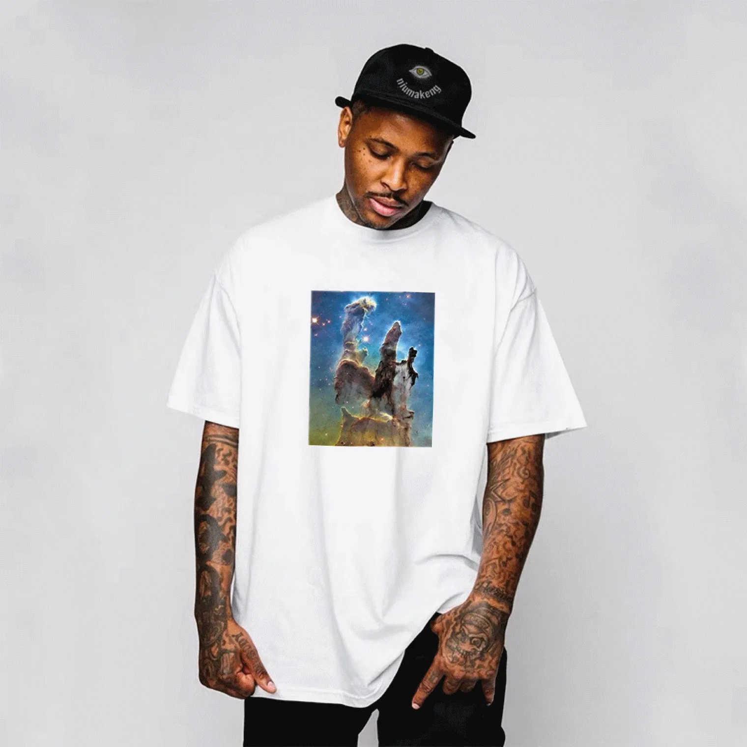 Hubble Space Shooting Pillar of Creation Printing Men's and Women's Large Size Cotton T-shirt Summer Breathable Short Sleeves
Hubble Space Shooting Pillar of Creation Printing Men's and Women's Large Size Cotton T-shirt Summer Breathable Short Sleeves