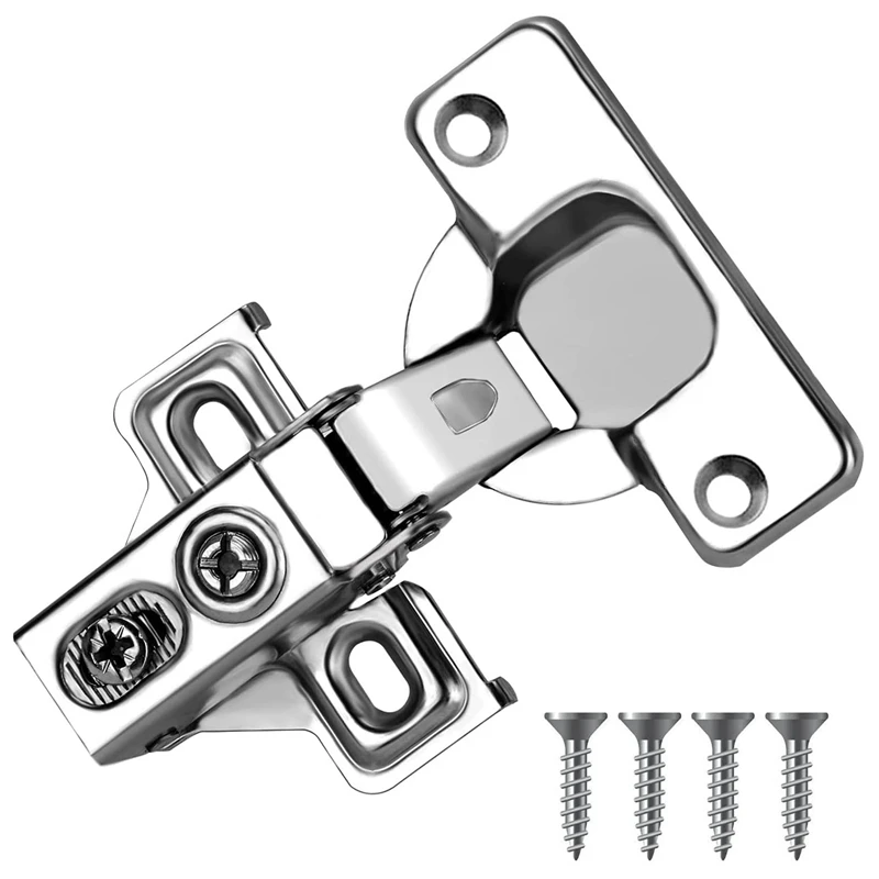 

20Pcs Soft Closed Cabinet Hinges Suitable For 1 Cm Full Cover Cabinets, Stainless Steel Kitchen Cabinet Hinges