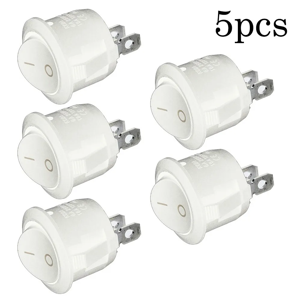 5x Mini Round White 2 Pin Terminal SPST ON-OFF Rocker Switch Snap-In 20mm 12V For Camper Van Motorhome RV Caravan Boat Light
5x Mini Round White 2 Pin Terminal SPST ON-OFF Rocker Switch Snap-In 20mm 12V For Camper Van Motorhome RV Caravan Boat Light