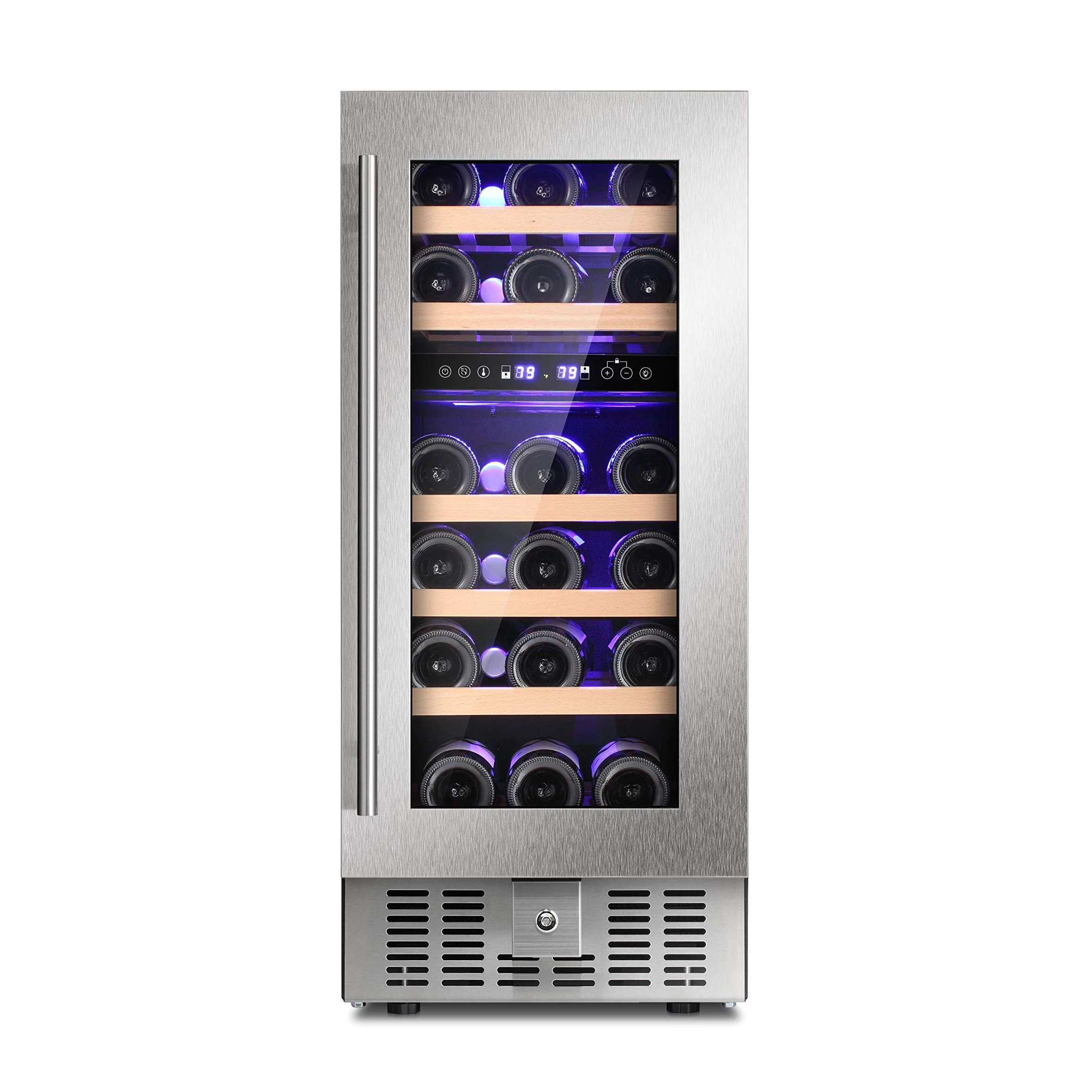 AGLUCKY Wine Cooler 28 Bottle Dual Zone Built-in Wine Cellar with Stainless Steel Double-Layer Tempered Glass DoorTemperature
AGLUCKY Wine Cooler 28 Bottle Dual Zone Built-in Wine Cellar with Stainless Steel Double-Layer Tempered Glass DoorTemperature
