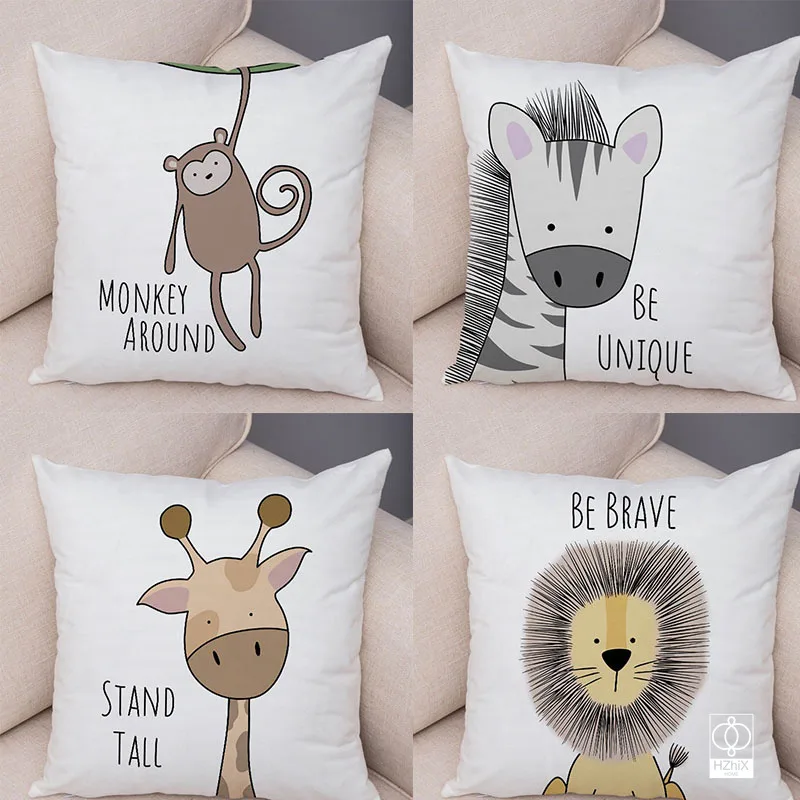 Nordic Zebra Hippo Giraffe Lion Crocodile Pillow Case Decor Animal Cushion Cover for Sofa Pillowcase Pillow Covers Livingroom
Nordic Zebra Hippo Giraffe Lion Crocodile Pillow Case Decor Animal Cushion Cover for Sofa Pillowcase Pillow Covers Livingroom