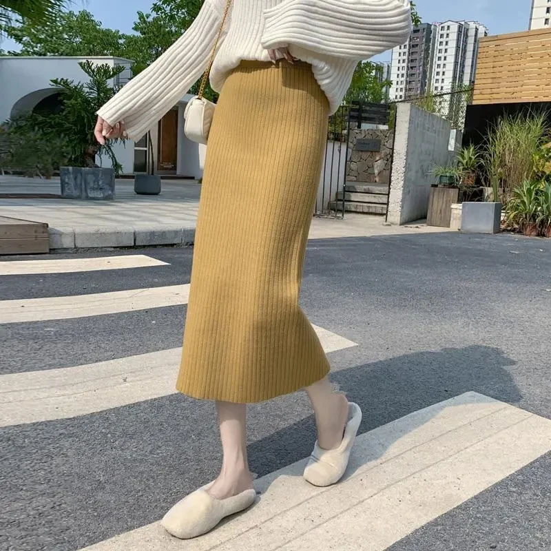 Yasuk Autumn Winter Casual Soft Solid Women's Dress Knitted Sweater Long Skirt Slim Warm Grace Versatile Retro Split
Yasuk Autumn Winter Casual Soft Solid Women's Dress Knitted Sweater Long Skirt Slim Warm Grace Versatile Retro Split