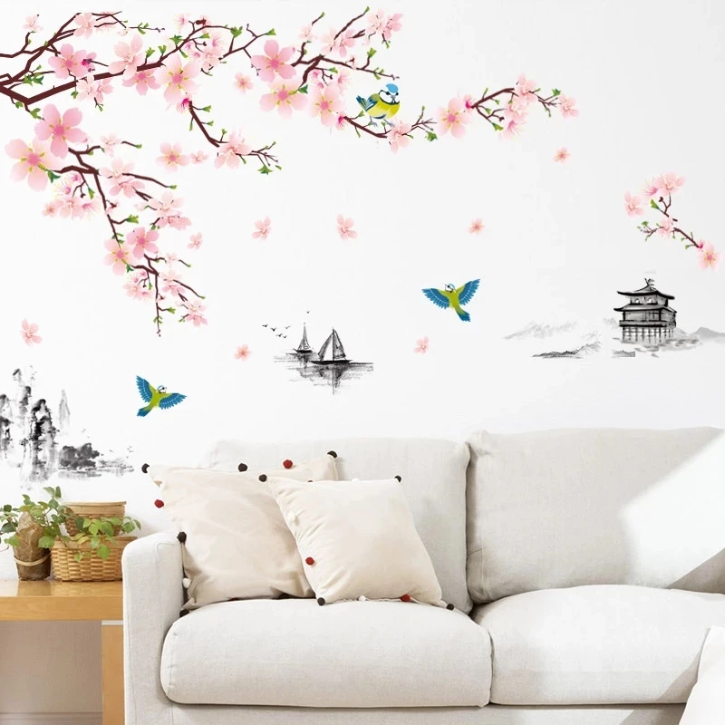 Chinese Style Decoration Wall Stickers Ink Painting Peach Blossom Landscape Wallpaper Living Room Sofa Background Home Sticker
Chinese Style Decoration Wall Stickers Ink Painting Peach Blossom Landscape Wallpaper Living Room Sofa Background Home Sticker