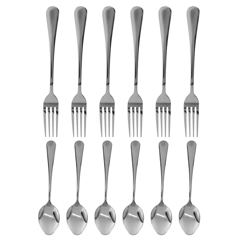 Набор из 12 столовых приборов и ложек, из нержавеющей стали
Набор из 12 столовых приборов и ложек, из нержавеющей стали