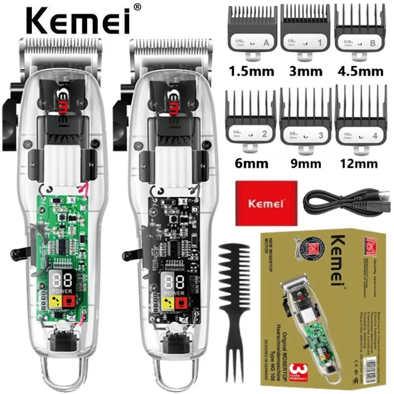 Беспроводной триммер для волос Kemei NG108 для мужчин, профессиональная электрическая мощная машинка для стрижки волос, перезаряжаемый инструм...
Беспроводной триммер для волос Kemei NG108 для мужчин, профессиональная электрическая мощная машинка для стрижки волос, перезаряжаемый инструм...