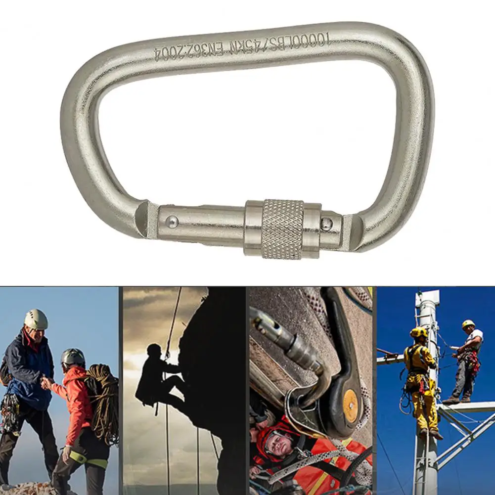 Locking Hanger Multi-use Easy to Carry Practical 45KN D-shaped High Tension Carabiner Climbing Hook for Downhill
Locking Hanger Multi-use Easy to Carry Practical 45KN D-shaped High Tension Carabiner Climbing Hook for Downhill