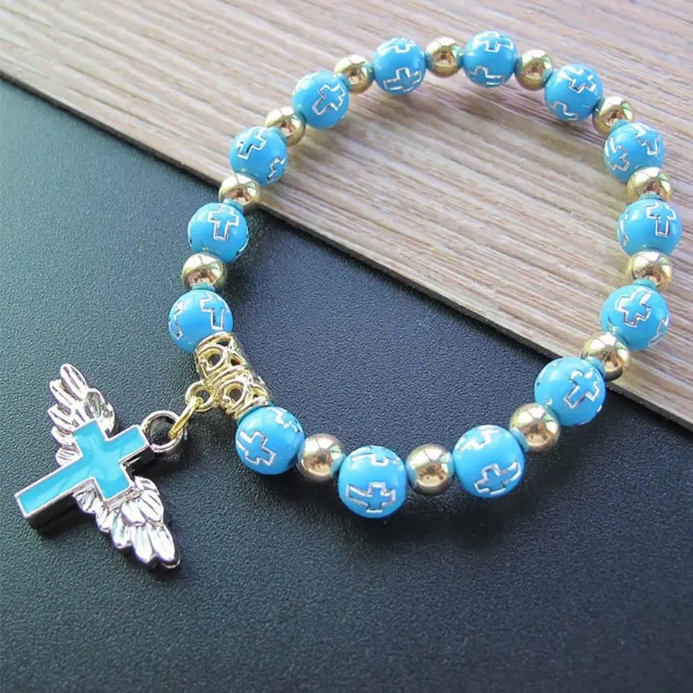 New Oil Drop Acrylic Women Charm Bracelet Rosary Bracelet Angel Cross Bead Bracelet
New Oil Drop Acrylic Women Charm Bracelet Rosary Bracelet Angel Cross Bead Bracelet