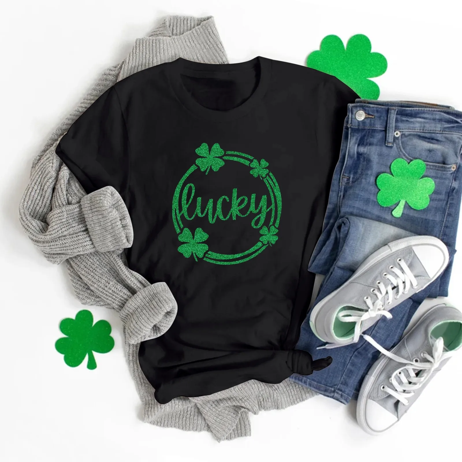Womens St Patricks Day Printed Short Sleeve O Neck T Shirt Top Women Workout Shirts Pack
Womens St Patricks Day Printed Short Sleeve O Neck T Shirt Top Women Workout Shirts Pack